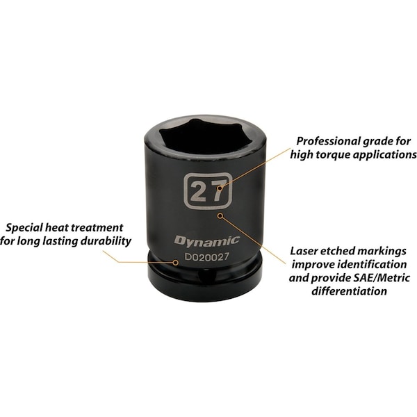 Tools 3/4 Drive 6 Point Metric, 30mm Standard Length, Impact Socket